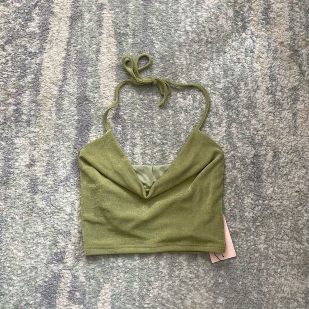 Green halter top from Shein